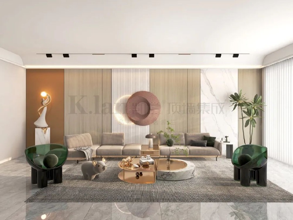 輕奢實心大板現代凱蘭墻板背景墻沙發背景